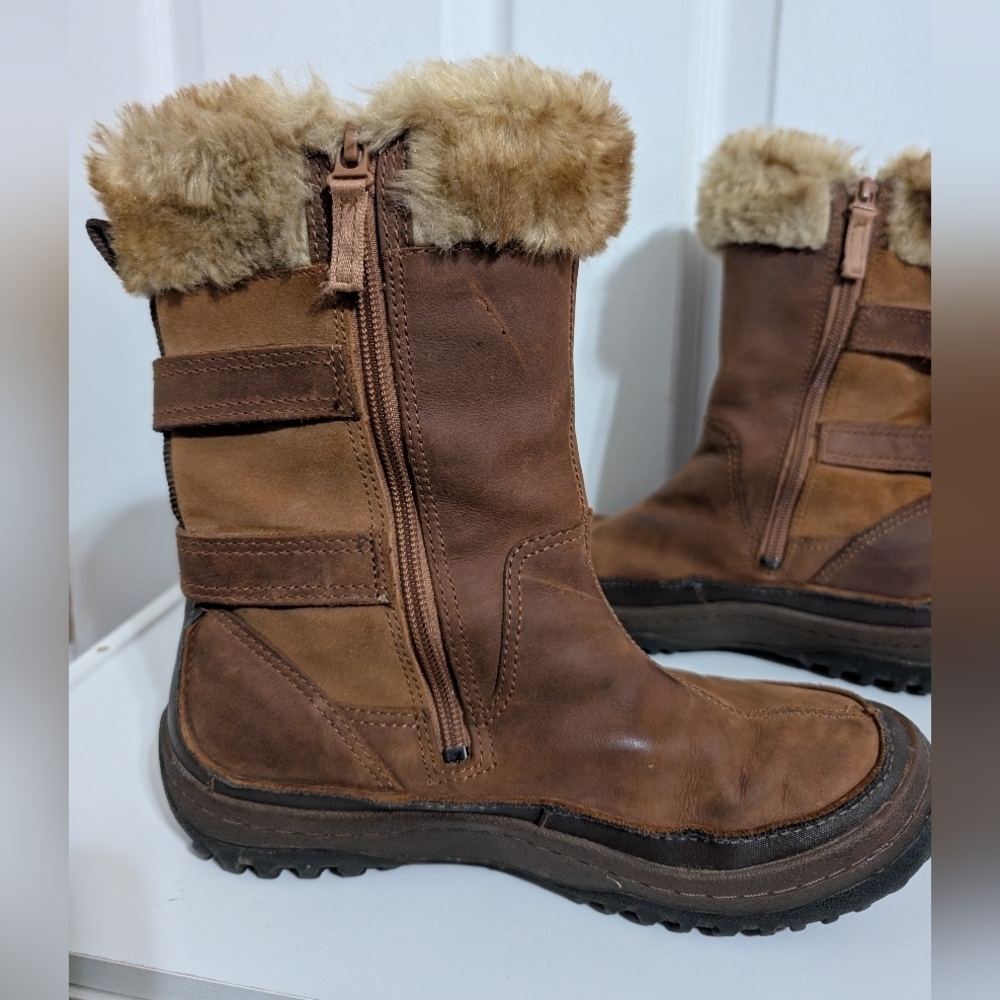 Merrell Women's Decora Chant Brown Sugar Leather Zip Waterproof Boots Size 8 - Picture 4 of 12